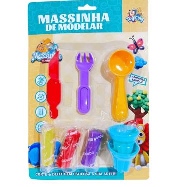 Imagem de Brinquedo Massinha de modelar  8 Peças TK-AB3270 Toy King