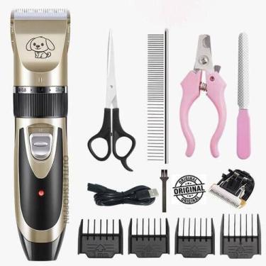 Imagem de KIT Máquininha De Tosar Pets Profissional Para Pet/shop Cães - PS TECH