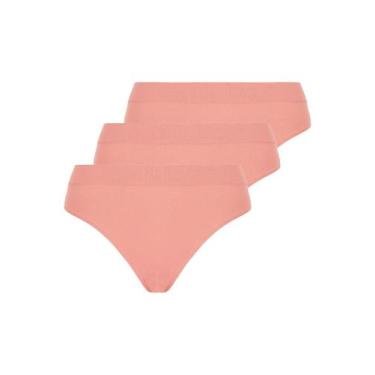 Imagem de Kit com 3 Calcinhas Biquíni Loba 40300-001 Cores Únicas, Bege, GG