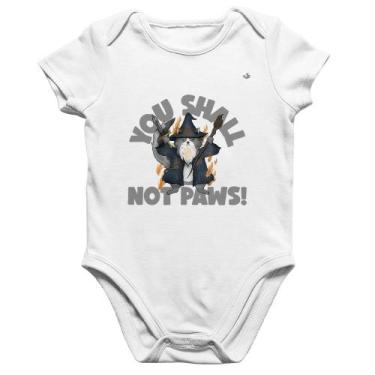 Imagem de Body Bebê Algodão You shall not paws - Foca na Moda, Branco, P