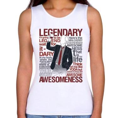 Imagem de Regata Feminina Legendary Awesomeness - Foca na Moda, Branco, G