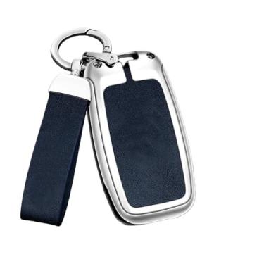 Imagem de Capa de couro para chave de carro de liga de zinco compatível com Kia Carens Ceed Rio 3 Sportage Optima Sorento Cerato Soul Forte Seltos Sid K2 K3(C-silver blue)