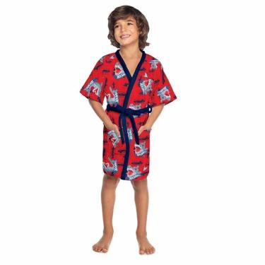 Imagem de Roupão Aveludado Quimono Estampado Hot Wheels Lepper-Masculino