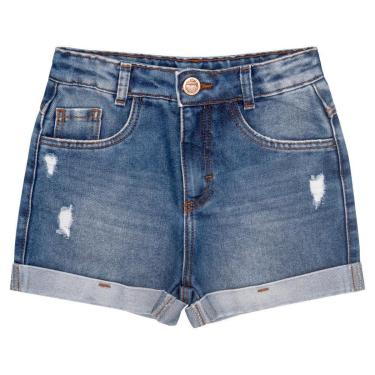 Imagem de Shorts Juvenil Look Jeans Barra Dobrada Jeans - UNICA - 10-Feminino