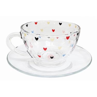 Imagem de Xícara Chá Coração Vidro 180ml com Pires