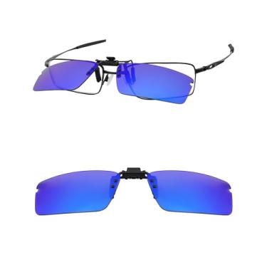 Imagem de HILEEN Óculos de sol polarizados Flip-up Clip-on para Oakley Top Spinner 4B OX3136 53 mm para homens mulheres proteção UV - azul gelo