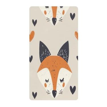 Imagem de Blueangle Lençol de berço padrão para berço infantil - Lençóis de algodão macio e respirável com estampa de raposa (96)