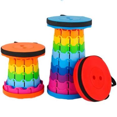 Imagem de Banqueta Banco Giratório Dobrável Telescópio Portátil - Innovare E-Com