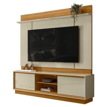 Imagem de Painel Home Theater Siena Para Tv 75 Pol 2 Portas 184 Cm Cumaru Opala Madetec Cumaru Opala
