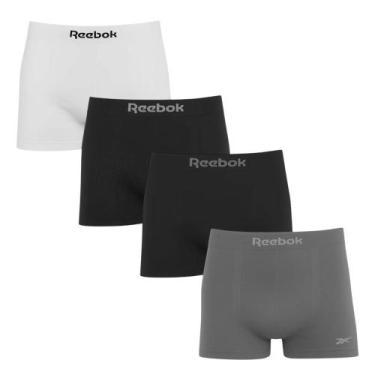 Imagem de Kit 4 Cuecas Boxer Reebok Sem Costura Masculina - Branco e Cinza GG, B