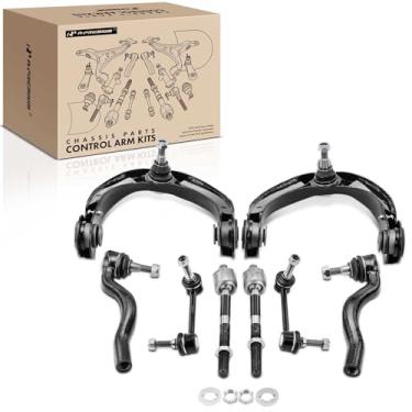 Imagem de A-Premium Conjunto de 8, braço de controle superior dianteiro, link da barra oscilante, extremidade da haste de direção externa interna, compatível com Jeep Grand Cherokee 2011-2015, Dodge Durango