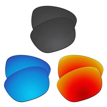 Imagem de EZReplace Lentes de reposição para óculos de sol Oakley Garage Rock OO9175 (lentes polarizadas) – Serve para armação Oakley Garage Rock (preto carbono + azul gelo + vermelho fogo)