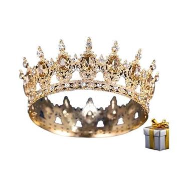 Imagem de Coroa De Noiva Elegante Com Strass, Acessório De Luxo Barroco Para Cas