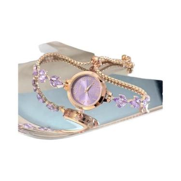 Imagem de Relógio De Quartzo Feminino Com Trevo De Três Folhas Cravejado De Diam