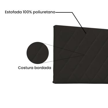Imagem de Cabeceira Painel Dubai Para Cama Box King 195 cm Corino Marrom - D'Rossi