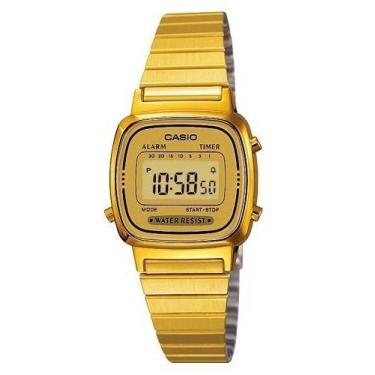 Imagem de Relógio CASIO VINTAGE feminino digital dourado LA670WGA-9DF