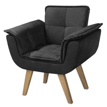 Imagem de Poltrona Opalla New Base Palito Courino Preto