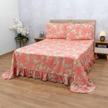 Imagem de Colcha Cobre Leito King Super King Babado Micropercal Estampado - Bem 
