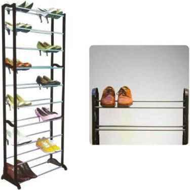 Imagem de Sapateira Vertical para 30 Pares com 10 Prateleiras Estrutura de Metal