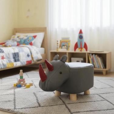 Imagem de Puff Infantil Rinoceronte Cinza 30cm - Importado