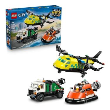 Imagem de Lego 60505 City Conjunto De Avião ,Caminhão-Reboque e Aerobarco Hovercraft – Mix E Match misturar e combinar  – 990 peça