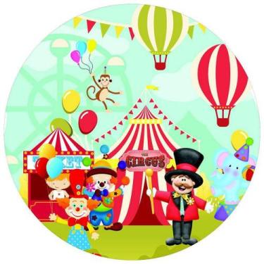 Imagem de Painel Festa Redondo 3d Circos Palhaços 1,50M - Fantasia Bras