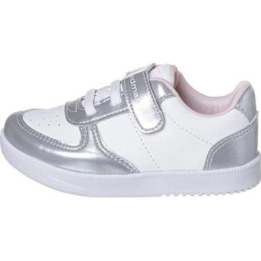 Imagem de Sapatenis Casual Menina Confortável Infantil - REDMAX, Branco, Prata, 