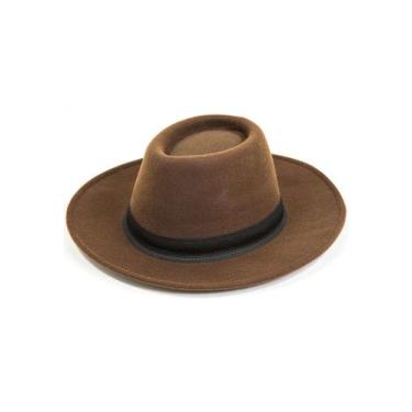 Imagem de Chapéu Chapelaria Vintage Fedora Gângster Marrom, Marrom, M