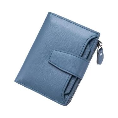 Imagem de Carteira De Couro Feminina Com Bloqueio RFID, Grande Capacidade, Porta