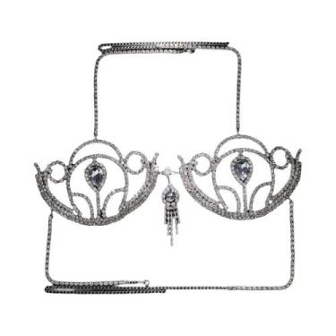 Imagem de Top De Biquíni Feminino Com Strass, Sexy, Para Praia, Com Detalhe De G