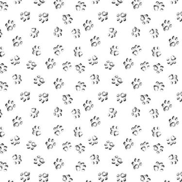 Imagem de Papel De Parede Pegadas Carimbadas Preto Decorativo Adesivo