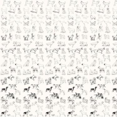 Imagem de Papel De Parede Cachorros Desenho Preto Adesivo Decorativo