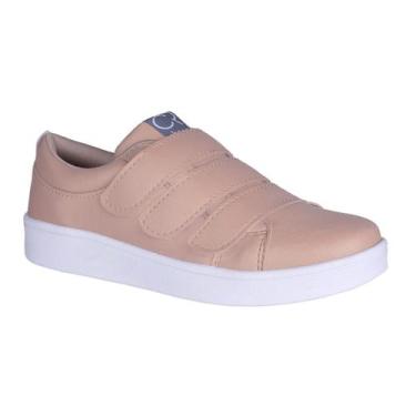 Imagem de Tênis Feminino Sapato Escolar Leveza Casual Nude Calce Fácil - E.SETTI