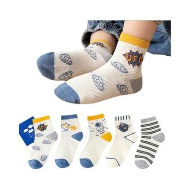Imagem de Meias De Algodão Para Crianças 5 Pares Bonitas Para Meninos E Meninas 