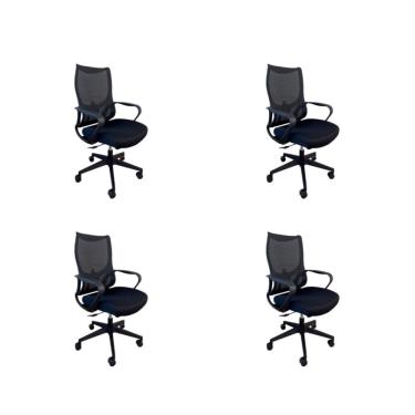 Imagem de Kit 4 Cadeiras De Escritório Presidente Oficial Verona Sem Apoio