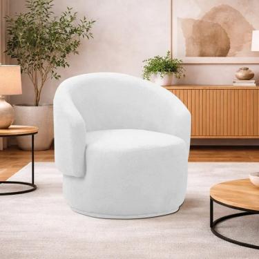 Imagem de Poltrona Decorativa Sala de Estar Recepção Jasmine Branco