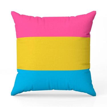 Imagem de Capa De Almofada Avulsa Estampada Bandeiras Lgbt Cores 45cm X 45cm Cor Pansexual