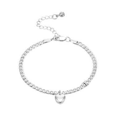 Imagem de Tornozeleira De Aço Inoxidável Cor Dourada Com Elo Cubano Para Mulhere