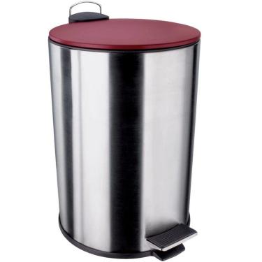 Imagem de Lixeira com Pedal LIX2256 12L em Aço Inox e Polipropileno com Balde Interno e Base Anti...