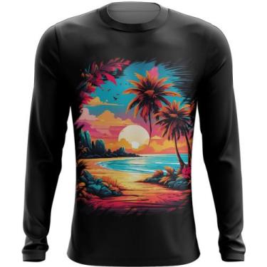 Imagem de Camiseta Manga Longa Praia Paradisíaca Vintage 12 - Kasubeck Store®, B