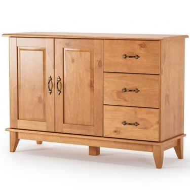 Imagem de Buffet Aparador 100% Madeira Maciça 2 Portas 120 cm Stella - Carvalho 