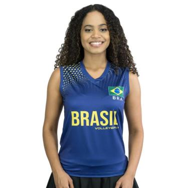Imagem de Camisa de Vôlei Brasil 2024 Azul Feminina-Feminino