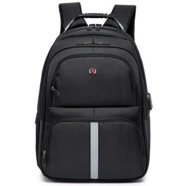 Imagem de Mochila Executiva Reforçada Notebook Usb Preta - SWISSPORT, U