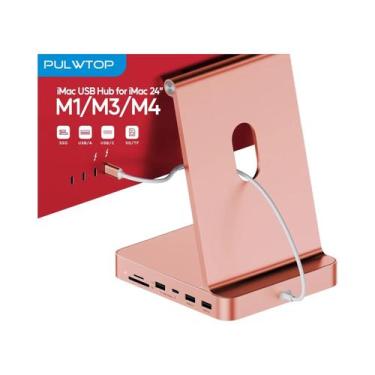 Imagem de Hub USB-C Para iMac 24 Polegadas 2021/2023/2024 Com USB-C/A 10Gbps, Su