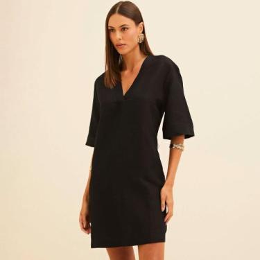Imagem de Vestido Curto Forum Gola Ve26 Preto Feminino, G