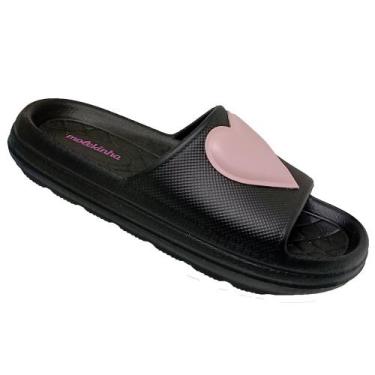 Imagem de Chinelo Slide Infantil Menina Molekinha 2338.103, Preto, 27/28