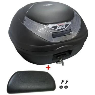 Imagem de Baú Givi E350nt Monolock Flow Fumê 35 Litros + Encosto Traseiro Givi