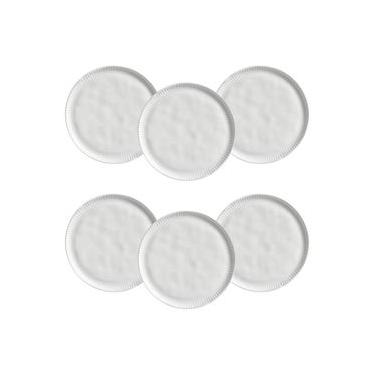 Imagem de Conjunto de Pratos de Sobremesa Porto Brasil Linhas New White 21,5cm - 6 Peças