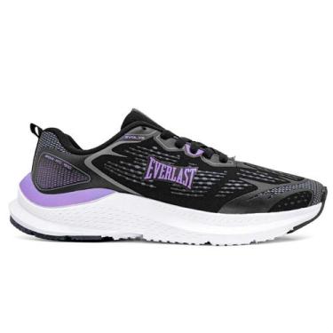 Imagem de Tênis Everlast Evolve Unissex  Preto Lilás Tamanho:35Cor:Preto, 35, Pr