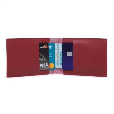 Imagem de Porta Cartão Slim OEM Bordô 7,2cm X 10cm X 20cm Kit com 20 Unissex